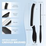 TQRR 3Pcs Hard Bristle Crevice Cleaning Brush, Scrub Brush, Kitchen Sink Cleaning Brush, Grout Brush, Corner Brush Cleaning Tools for Toilet, Bathroom, Gap, Home, Household, Window (3, Grey)