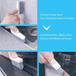 Lumkew Grout Cleaner Brush,Hard Bristle Grout Cleaning Brushes Scrubber for Tile Floors Bathroom Shower, Black, 3 Pieces