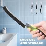 TQRR 3Pcs Hard Bristle Crevice Cleaning Brush, Scrub Brush, Kitchen Sink Cleaning Brush, Grout Brush, Corner Brush Cleaning Tools for Toilet, Bathroom, Gap, Home, Household, Window (3, Grey)