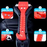 WONDER POINT Car Window Breaker, Safety Hammer - Emergency Escape Tool, Window Breaker Seatbelt Cutter, Life Saving Survival Kit with Light Reflective Tape(2-Pack)