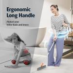 AIR U+ Grout Brush with Long Handle 180° Swivel Scrub Brush with Tweezers to Hair Clip V-Shape Grout Line Scrubber Stiff Bristles for Deep Cleaning Crevice, Tile Line, Shower, Kitchen, Corners