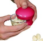 Kitchen Innovations Garlic Perfection Press, Crusher, Mincer, and Storage Container - Easy to Clean - Stainless Steel Blades - Red
