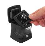 Kitchen Innovations Garlic-A-Peel Garlic Press, Crusher, Cutter, Mincer, and Storage Container - Includes Silicone Garlic Peeler - Easy to Clean - Stainless Steel Blades – (Black), standard