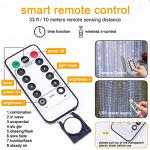 Vicloon Fairy Curtain Lights,300 LED White Curtain Lights,8 Modes 9.8×9.8Ft Waterproof Window Curtain String Light USB Powered with Remote Control,Christmas String Lights Curtain for Indoor/Outdoor