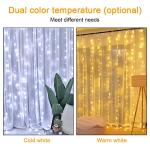 Vicloon Fairy Curtain Lights,300 LED White Curtain Lights,8 Modes 9.8×9.8Ft Waterproof Window Curtain String Light USB Powered with Remote Control,Christmas String Lights Curtain for Indoor/Outdoor