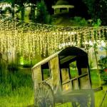 ZIMINGU Icicle Lights Outdoor, 32.8 FT 400 LED 8 Modes Christmas String Fairy Lights with 80 Drops, Twinkle Waterproof Connectable for Roof Balcony Business Park Decor, Warm White, 10M