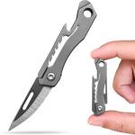 Joycube Titanium Alloy Small Keychain Knife, Mini Pocket Folding Knives, Cute EDC Box Cutter, Gifts for Women and Men