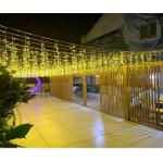 ZIMINGU Icicle Lights Outdoor, 32.8 FT 400 LED 8 Modes Christmas String Fairy Lights with 80 Drops, Twinkle Waterproof Connectable for Roof Balcony Business Park Decor, Warm White, 10M