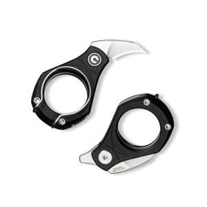 CIVIVI Pyrus Mini Keychain Knife (1 Piece), Small EDC Pocket Folding Box Cutter with 14C28N Blade & Ringed G10 Handle, Christmas Stocking Stuffers Gift for Men Women C23038-2, Black