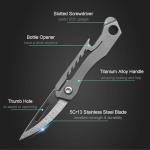 Joycube Titanium Alloy Small Keychain Knife, Mini Pocket Folding Knives, Cute EDC Box Cutter, Gifts for Women and Men