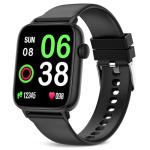 Smart Fitness Tracker Watch with Heart Rate Monitor, Activity Tracker with Pedometer, Sleep Monitor, Calories & Step Counter, Waterproof Smart Watch for Women Men Fitness Watch for Sports (Black)
