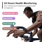 Smart Fitness Tracker Watch with Heart Rate Monitor, Activity Tracker with Pedometer, Sleep Monitor, Calories & Step Counter, Waterproof Smart Watch for Women Men Fitness Watch for Sports (Black)