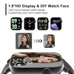 Smart Fitness Tracker Watch with Heart Rate Monitor, Activity Tracker with Pedometer, Sleep Monitor, Calories & Step Counter, Waterproof Smart Watch for Women Men Fitness Watch for Sports (Black)