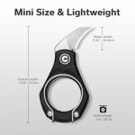 CIVIVI Pyrus Mini Keychain Knife (1 Piece), Small EDC Pocket Folding Box Cutter with 14C28N Blade & Ringed G10 Handle, Christmas Stocking Stuffers Gift for Men Women C23038-2, Black