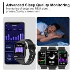 Smart Fitness Tracker Watch with Heart Rate Monitor, Activity Tracker with Pedometer, Sleep Monitor, Calories & Step Counter, Waterproof Smart Watch for Women Men Fitness Watch for Sports (Black)