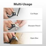 CIVIVI Pyrus Mini Keychain Knife (1 Piece), Small EDC Pocket Folding Box Cutter with 14C28N Blade & Ringed G10 Handle, Christmas Stocking Stuffers Gift for Men Women C23038-2, Black