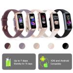 Bakoor Fitness Tracker with 24/7 Heart Rate Blood Oxygen Sleep Monitor, 1.10" AMOLED Touch Screen Step Trackers Watch, IP68 Waterproof Step Counter Pedometer for Women Men