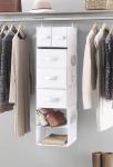 Whitmor Multi-Functional Hanging Organizer with Drawer Inserts- 5 Section - Closet Organizer - White