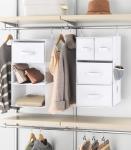 Whitmor Multi-Functional Hanging Organizer with Drawer Inserts- 5 Section - Closet Organizer - White