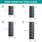 YOUDENOVA Hanging Closet Organizer, 3-Shelf Closet Hanging Storage Shelves, Grey