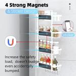 Warome Magnetic Spice Rack for Refrigerator, 4 Tier Shelf Organizer with Strong Magnets, Kitchen Storage Gadget with Utility Hooks