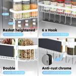 Warome Magnetic Spice Rack for Refrigerator, 4 Tier Shelf Organizer with Strong Magnets, Kitchen Storage Gadget with Utility Hooks