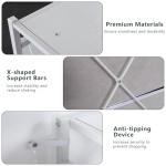 Auromie Clothes Rack with 5 Drawers & 4 Storage Shelves, 59.1W*70.9H Heavy Duty Clothing Rack with 2 Hanging Rods, Wardrobe Closet Organizer System with 5 Hooks, Freestanding Garment Rack (White)