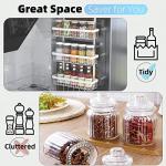 Warome Magnetic Spice Rack for Refrigerator, 4 Tier Shelf Organizer with Strong Magnets, Kitchen Storage Gadget with Utility Hooks