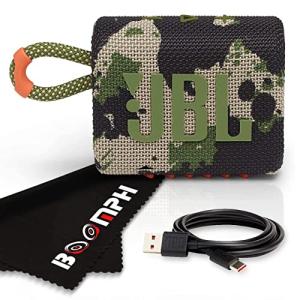 JBL Go 3 Portable Bluetooth Wireless Speaker, IP67 Waterproof and Dustproof Built-in Battery - Squad - Boomph's Comprehensive Ultimate Performance Cloth Solution for Your On-The-Go Sound Experience