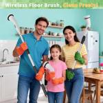 Electric Spin Scrubber - Household Cleaning Brush with 8 Heads, 51.2in Extendable Pole Bathroom Scrubber for Stubborn Grease on Grill, Stovetop & Bathtub, 90Min Runtime - Type B