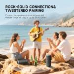 TAZATA Portable Bluetooth Speaker, 30W 360° Surround Sound IPX7 Waterproof Wireless Golf Speakers,Outdoor Loud TWS Speaker for Beach,Party,Camping Gift,8H Playtime