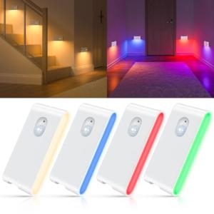 WILLED Stair Lights Indoor RGB & Warm White,Rechargeable Motion Sensor Night Light,Wireless Motion Sensor Lights Indoor for Stair,Bathroom,Hallway,Kitchen,Closet,Cabinet,Bedroom,Kids' Room