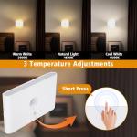 LumBelle Motion Sensor Night Light, Rechargeable Battery Night Light, 2700K-6500K Magnetic/Stick-on Closet Lights, Dimmable Stair Lights for Bedroom Kitchen Hallway Stairs (2 Pack)