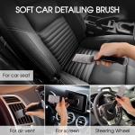 Yungeln 5PCS Car Detailing Brush Set with Car Cleaning Gel Car Cleaning Brushes,Car Dust Brush,Car Interior Detailing Brush for Vehicle Cleaning,Car Accessories for Truck, SUV, Interior