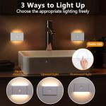 LumBelle Motion Sensor Night Light, Rechargeable Battery Night Light, 2700K-6500K Magnetic/Stick-on Closet Lights, Dimmable Stair Lights for Bedroom Kitchen Hallway Stairs (2 Pack)