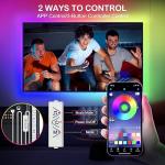 HOUHUI TV LED Lights 13Ft, RGB LED Strip Lights for 32-65in TV Backlight, App Control Strips Light Sync to Music, USB Bias LED Strip Lighting for Bedroom Home Room PC Monitor Gaming Lights Cabinet