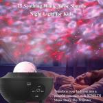SOMKTN Star Projector Galaxy Light Projector, Ocean Wave Projector for Bedroom with White Noise, Bluetooth Speaker, Timer & Remote Control, Star Night Light Projector for Kids Teens
