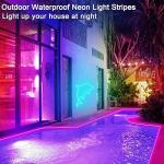segrass 50ft RGB LED neon Rope Lights LED neon Strip Lights with Remote Control/APP Control IP65 24V Waterproof Flexible Neon LED Strip Lights,Led Lights for Bedroom Room Outdoors Décor