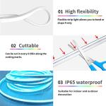 segrass 50ft RGB LED neon Rope Lights LED neon Strip Lights with Remote Control/APP Control IP65 24V Waterproof Flexible Neon LED Strip Lights,Led Lights for Bedroom Room Outdoors Décor