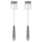 MR.SIGA Long Handle Bottle Brush, Flexible Scrub Brush for Water Bottles, Glasswares, Mugs, Gray, 2 Pack