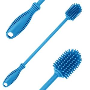 Silicone Bottle Cleaning Brush with Long Handle, Water Bottle Cleaner for Baby Bottles, Hydro Flask, Sports Bottle, Vase, Glassware, Perfect for Smaller Diameter Bottle Openings (Qty 1)