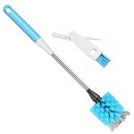 2-in-1 Water Bottle Brush, 14.5-inch Long-Handled Cleaning Brush, Kitchen Scrubber, Lid Cleaner, Suitable for Water Bottles, Cups, Glasses, Baby Bottles, Blue