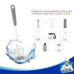 MR.SIGA Long Handle Bottle Brush, Flexible Scrub Brush for Water Bottles, Glasswares, Mugs, Gray, 2 Pack