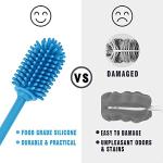 Silicone Bottle Cleaning Brush with Long Handle, Water Bottle Cleaner for Baby Bottles, Hydro Flask, Sports Bottle, Vase, Glassware, Perfect for Smaller Diameter Bottle Openings (Qty 1)