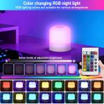 VTYXCTIGJ Night Light Bedside Lamp with Touch and Remote Control, 13 RGB Colors Changing 5 Brightness Dimmable Table lamp, Rechargeable Portable Desk Lamp for Baby Kids Nursery Bedroom Outdoor Camping
