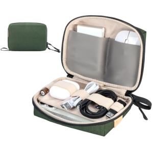 SIMTOP Electronics Organizer Travel Cable Pouch, Small Tech Bag for Cords, Chargers, Power Bank, Earbuds – Portable Cable Pouch for Office, Business Trip, Commute – Water & Scratch-Resistant