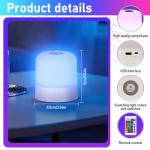 VTYXCTIGJ Night Light Bedside Lamp with Touch and Remote Control, 13 RGB Colors Changing 5 Brightness Dimmable Table lamp, Rechargeable Portable Desk Lamp for Baby Kids Nursery Bedroom Outdoor Camping