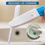 2-in-1 Water Bottle Brush, 14.5-inch Long-Handled Cleaning Brush, Kitchen Scrubber, Lid Cleaner, Suitable for Water Bottles, Cups, Glasses, Baby Bottles, Blue