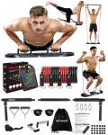 HOTWAVE 20 in 1 Push Up Board with 16 Gym Accessories.Pushups Bar with Resistance Bands,Portable Home Workout Equipment,Strength Training for Men and Women
