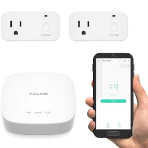 YoLink Smart Home Starter Kit: Smart Plugs with Energy Monitoring & Hub Kit, 2 Smart Outlet, Compatible with Alexa, Google, IFTTT, 1/4 Mile World's Longest Range